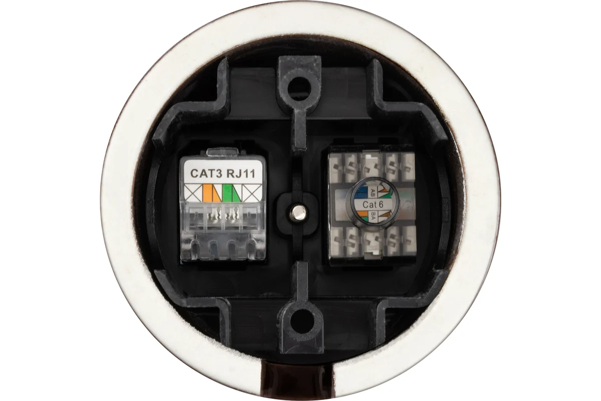 Розетка телефонная RJ11 + компьютерная RJ45 коричневая «Болонь» TDM заказать со складов по всей России