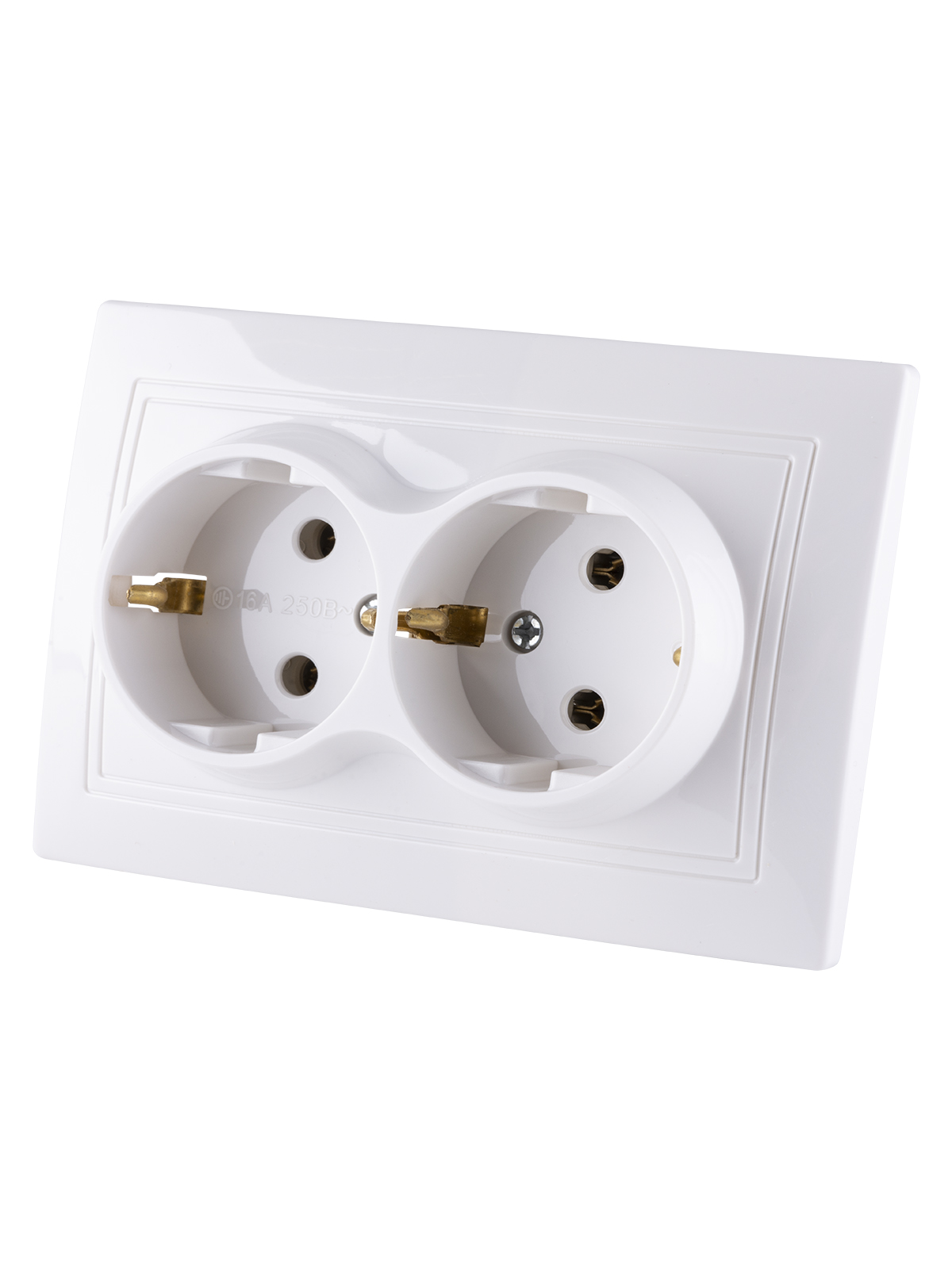 Розетка TDM ELECTRIC Таймыр двойная 2П+З 16А 250В бел
