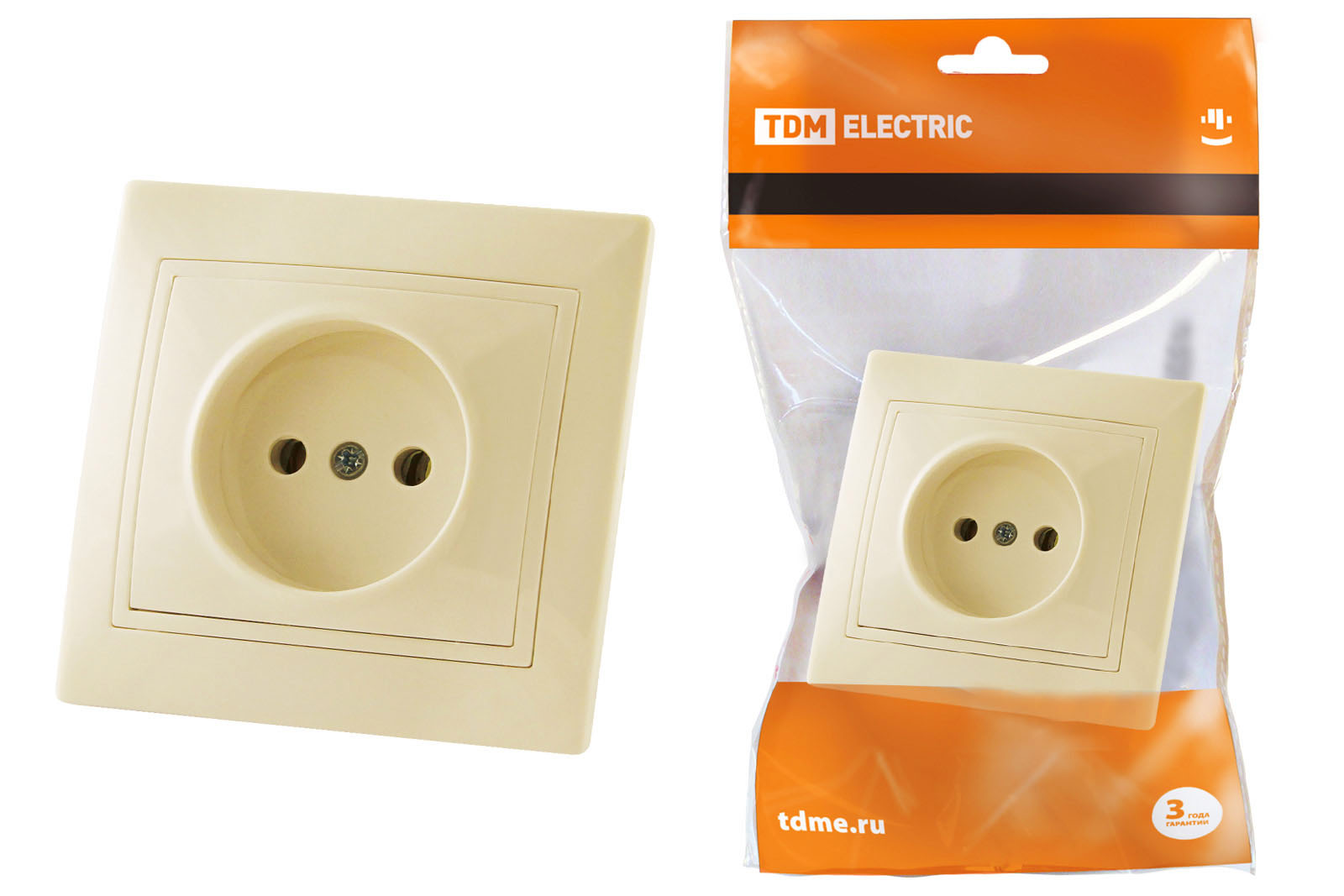 Розетка TDM ELECTRIC Таймыр 2П 10А 250В сл. кость