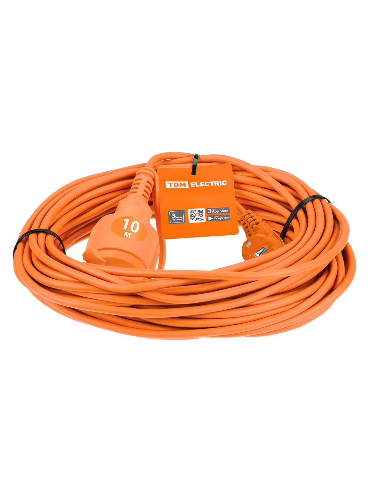 Удлинитель-шнур TDM ELECTRIC силовой УШз16 TDM (штепс. гнездо, 10м ПВС 3х1,5) купить с доставкой по РФ
