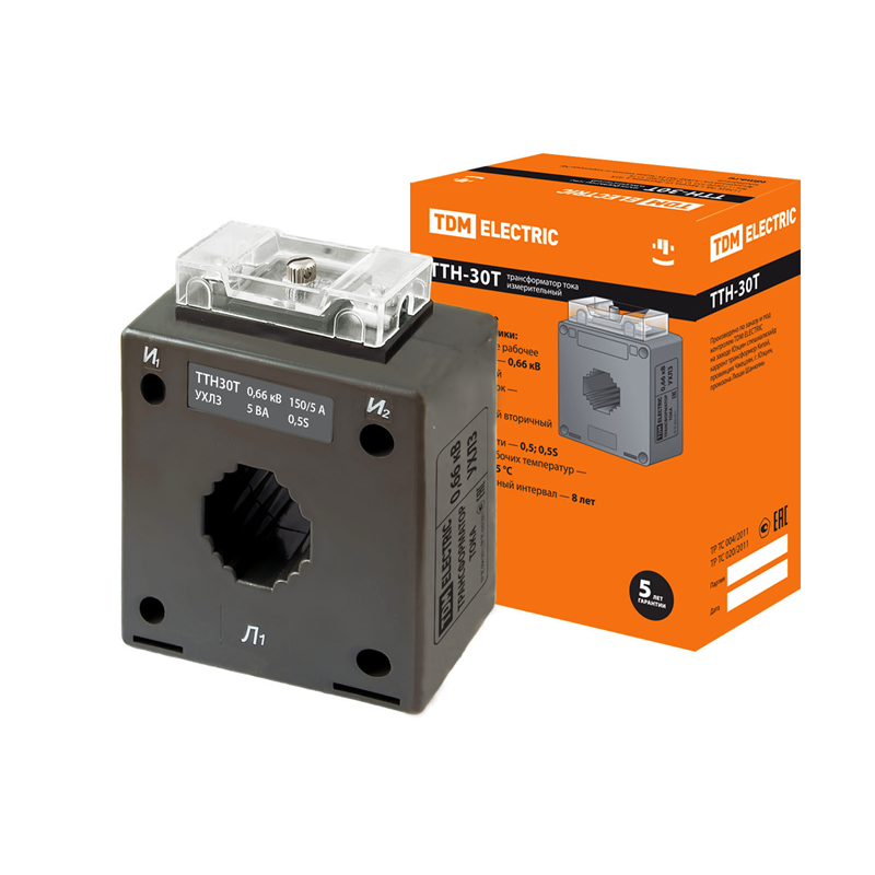 Трансформатор тока измерительный TDM ELECTRIC ТТН 30T/150/5- 5VA/0,5S-Р