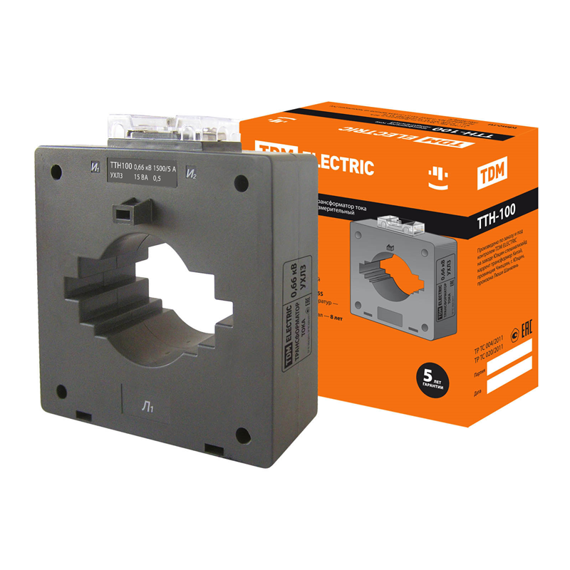 Трансформатор тока измерительный TDM ELECTRIC ТТН 100/1500/5-15VA/0,5-Р