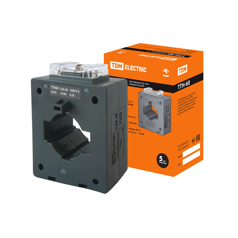 Трансформатор тока измерительный TDM ELECTRIC ТТН  60/1000/5-10VA/0,5S-Р купить с доставкой по РФ
