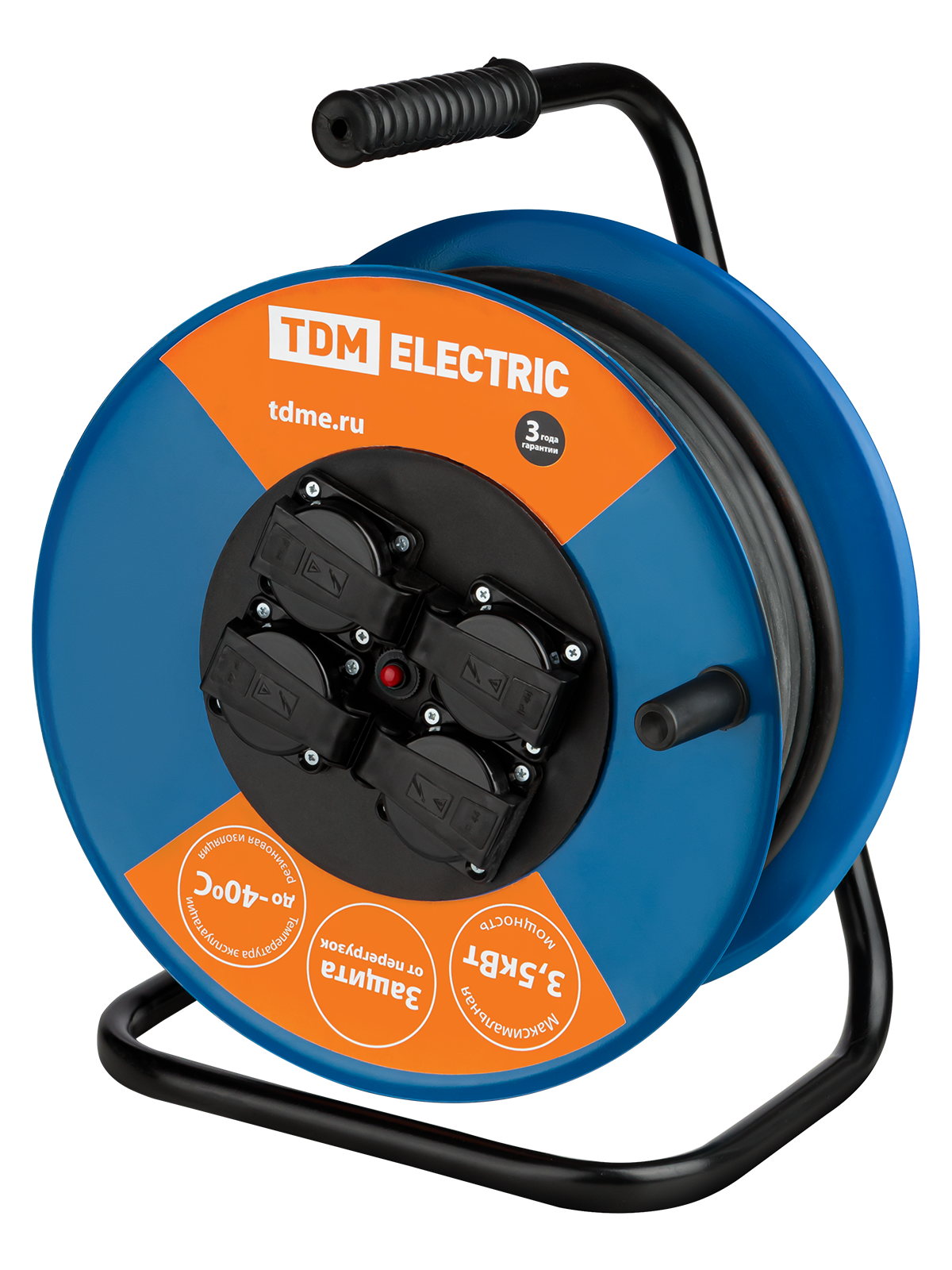 Удлинитель силовой TDM ELECTRIC УХз16-004 4 места IP44 50м 3х1,5