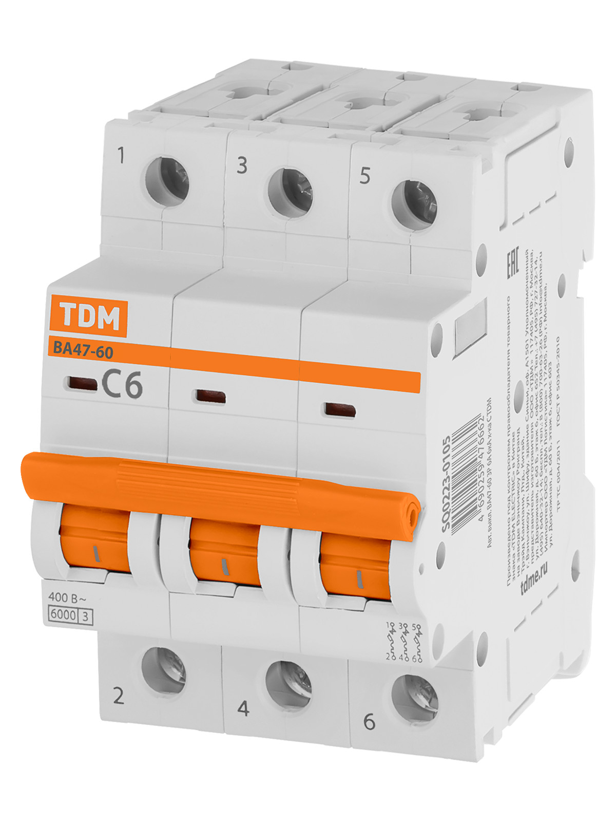 Выключатель автоматический TDM ELECTRIC ВА47-60 SQ0223-0105 купить с доставкой по РФ