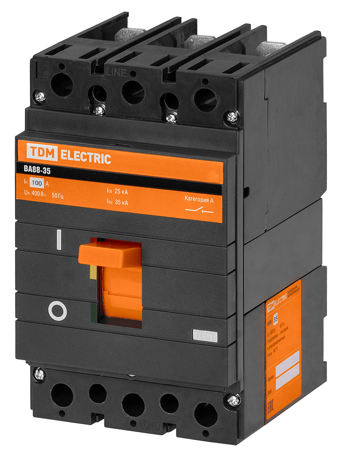 Автоматический выключатель TDM ELECTRIC ВА88-35 3Р 100А 35кА