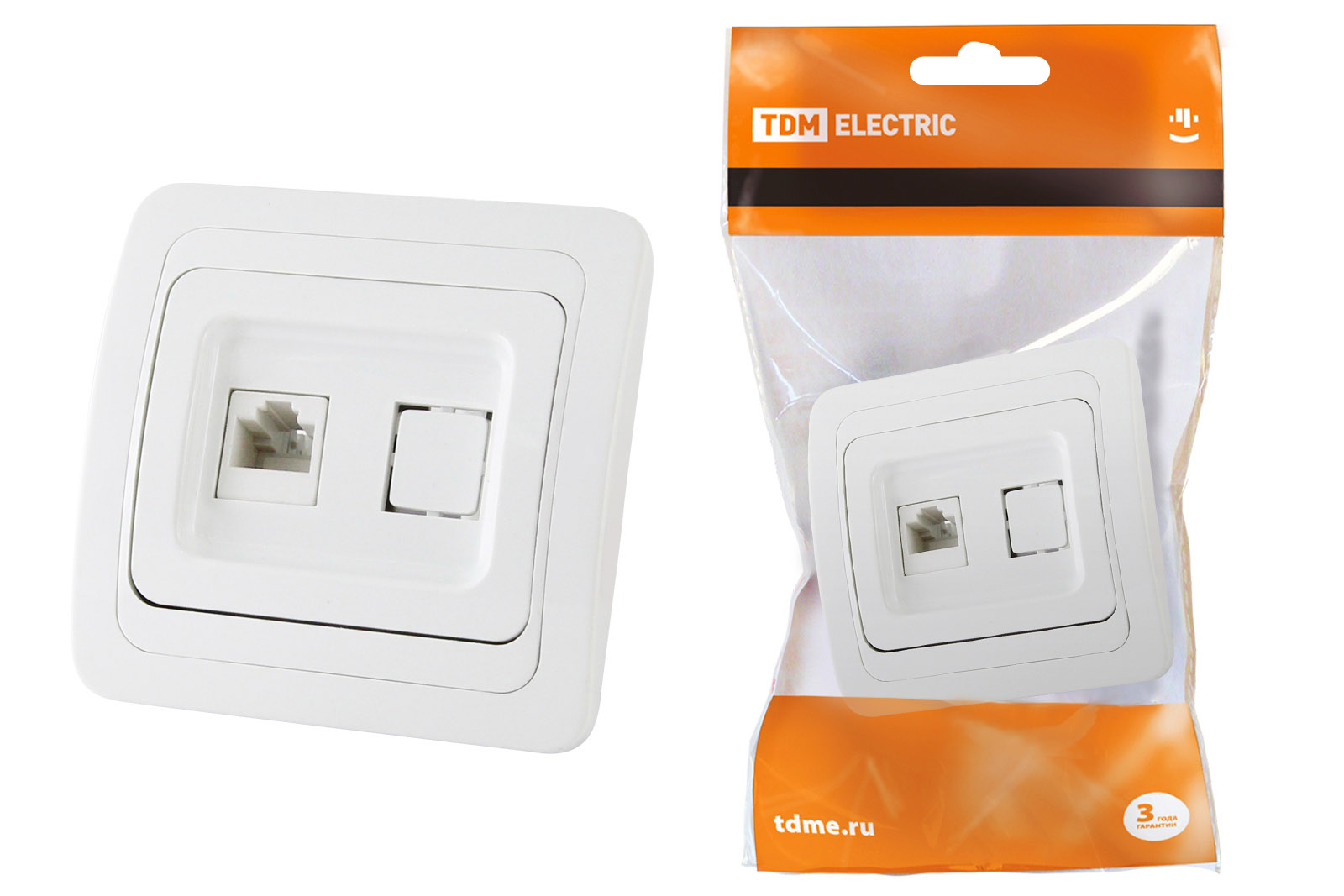 Розетка TDM ELECTRIC Валдай компьютерная RJ-45 белая