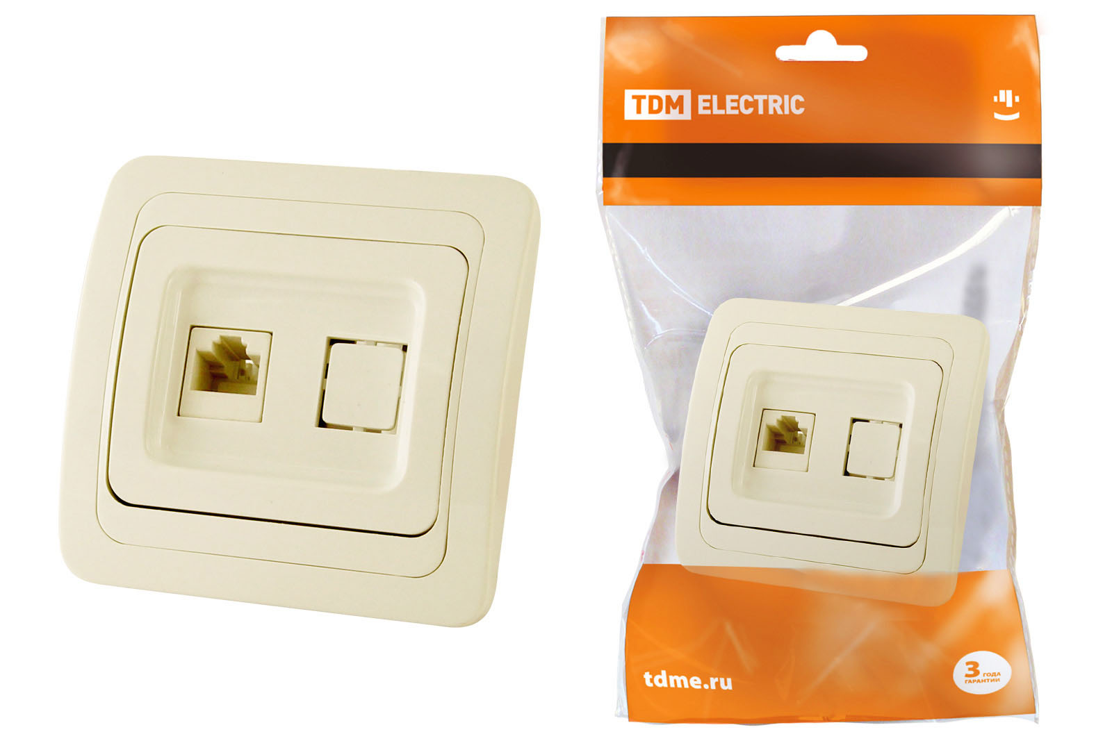 Розетка TDM ELECTRIC Валдай компьютерная RJ-45 сл. кость