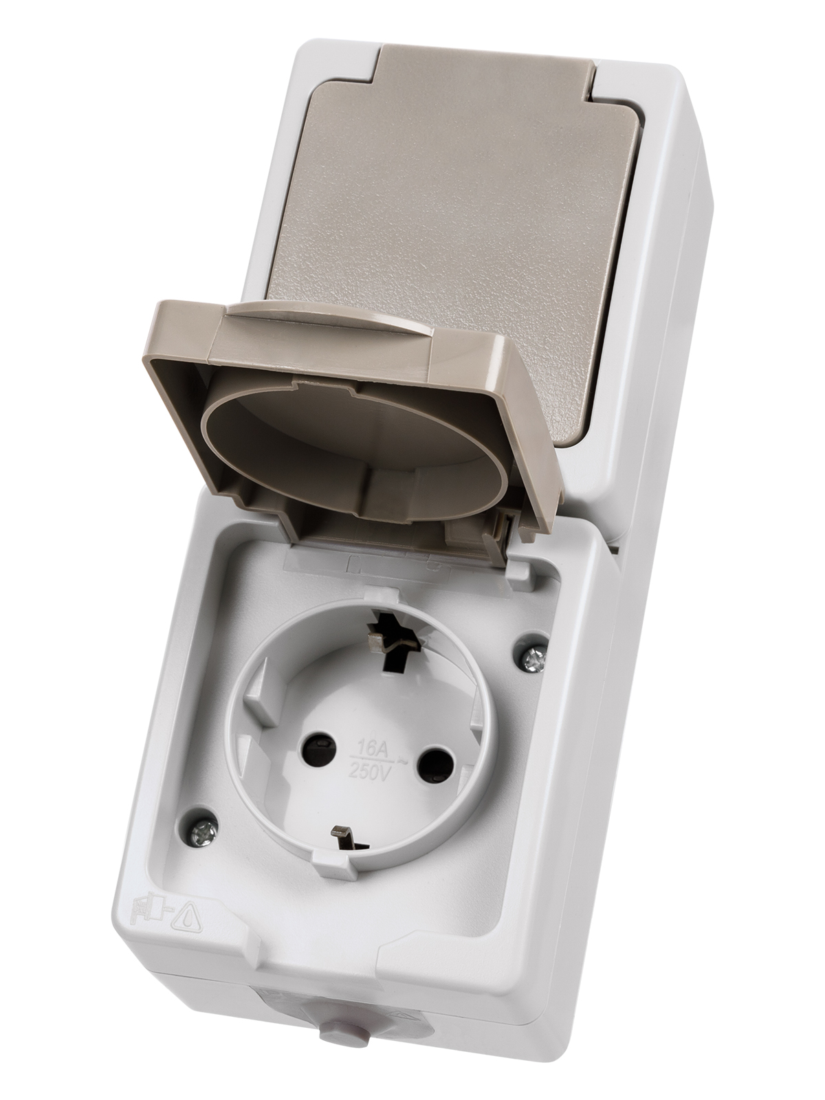 Розетка TDM ELECTRIC Вуокса двойная 2П+З (вертикальная) открытой установки IP54 16А