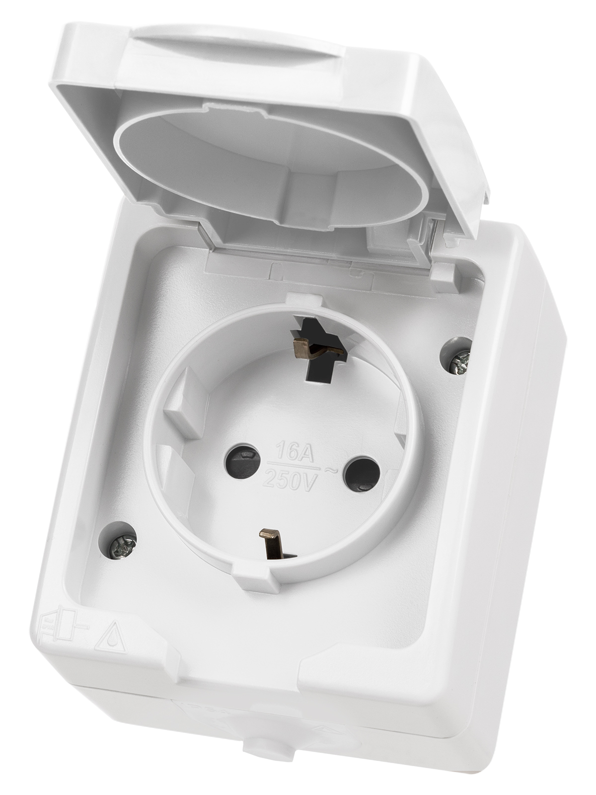 Розетка TDM ELECTRIC Вуокса 2П+З открытой установки IP54 16А белая