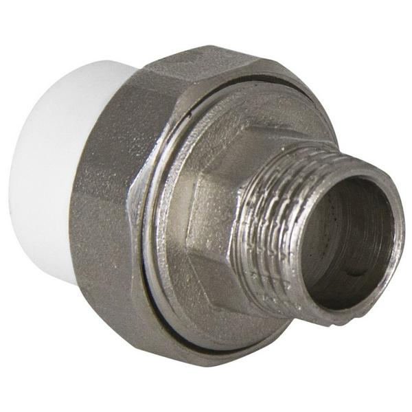 Муфта TEBO бел. PP-R комбин. разъемная (Американка) 25х3/4" НР (10/100), арт. 015020905