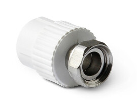 Муфта TEBO сер. PP-R с накидной гайкой 20x1/2" (50/300), арт. 031021701