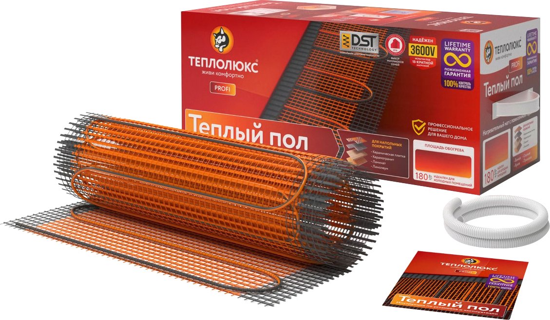 Нагревательный мат Теплолюкс ProfiMat 1080 Вт/6,0 кв.м.