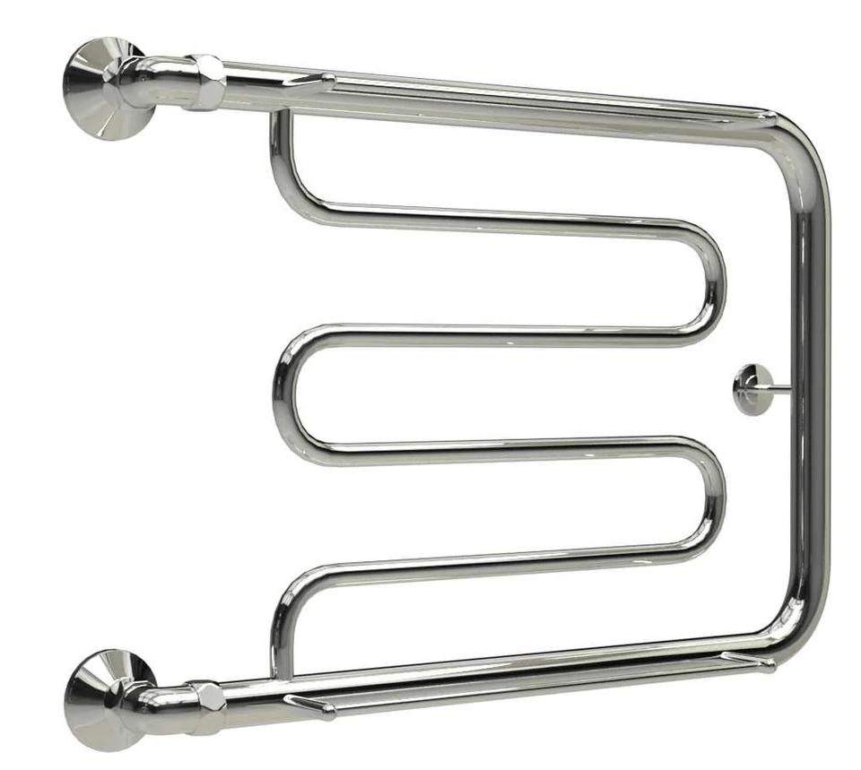 Электрический полотенцесушитель ТЕРМОДИЗАЙН нерж. D (с полкой) (AISI 304) H=500, W=500 купить с доставкой по РФ