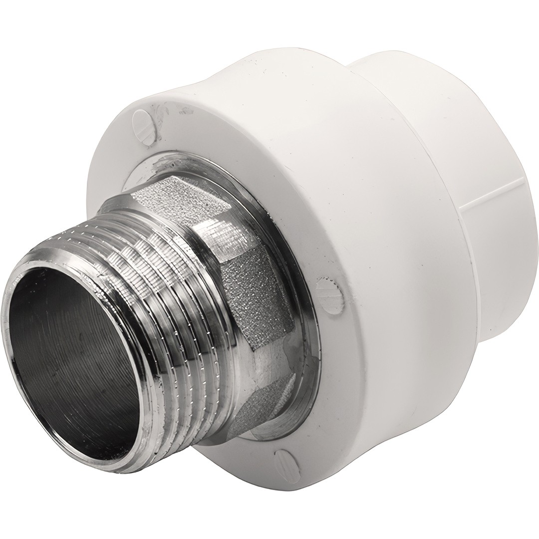 Муфта THERMOLIGHT комбинированная PP-R НР 40х1 1/4" под ключ белый (4/48)