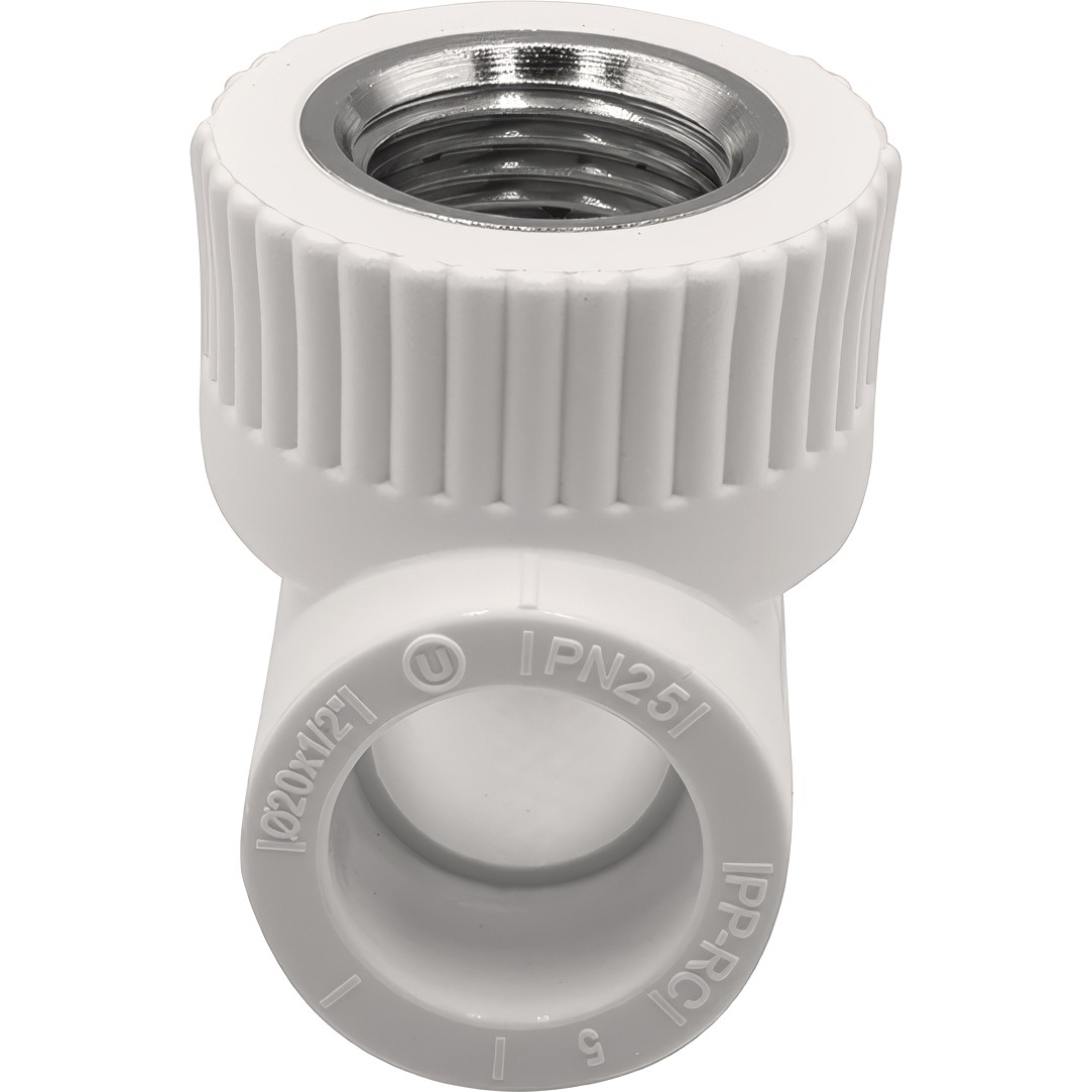 Тройник THERMOLIGHT комбинированный PP-R ВР 25х3/4х25 белый (10/90)
