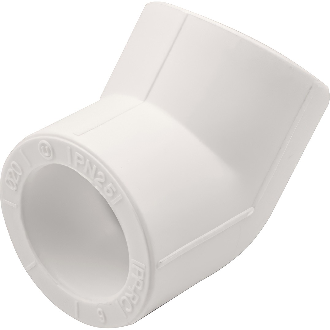Угольник THERMOLIGHT 45гр. PP-R 50 белый (7/49)