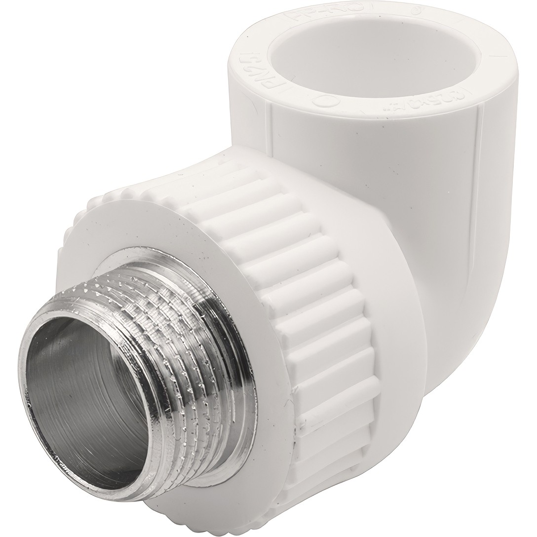 Угольник THERMOLIGHT комбинированный PP-R НР 32х1" белый (10/60)