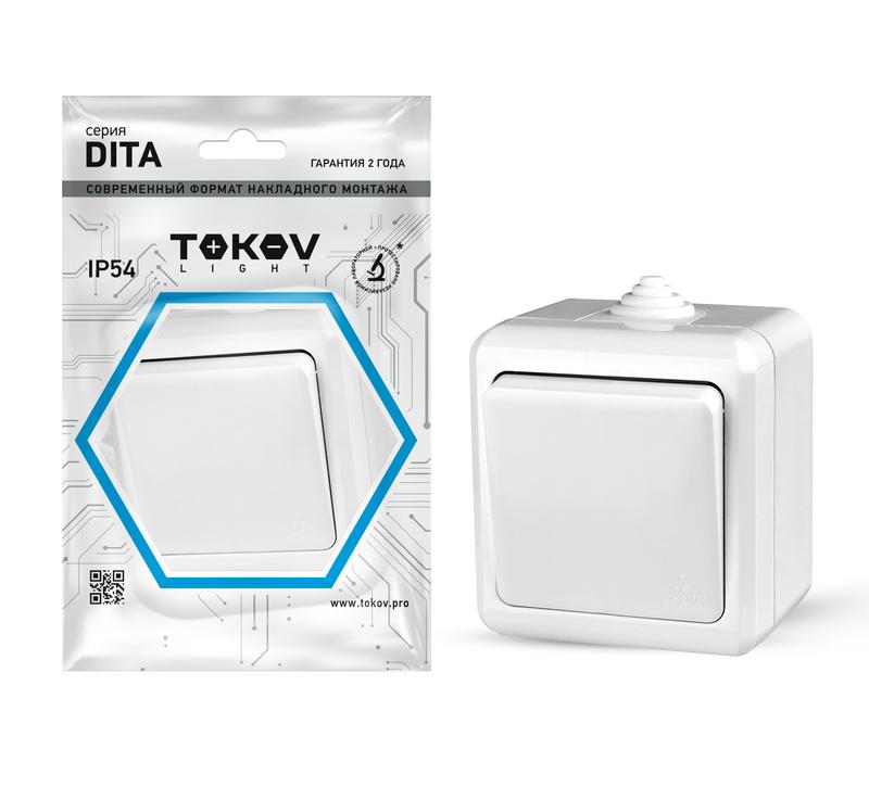 Выключатель TOKOV ELECTRIC 1-кл. ОП Dita IP54 10А 250В бел.