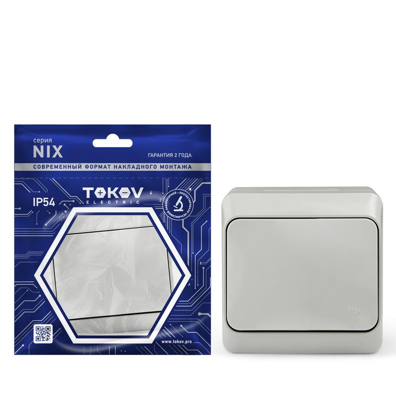 Выключатель TOKOV ELECTRIC 1-кл. ОП Nix 10А IP54 250В сер.