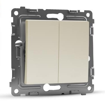 Переключатель проходной TOKOV ELECTRIC 2-кл. СП Pixel 10А IP20 механизм беж.