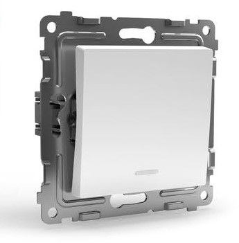 Выключатель TOKOV ELECTRIC 1-кл. СП Pixel 10А IP20 с индикатором механизм бел.