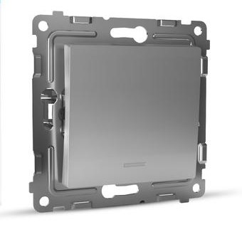 Выключатель TOKOV ELECTRIC 1-кл. СП Pixel 10А IP20 с индикатором механизм алюм.