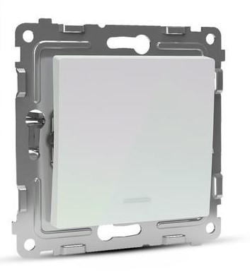 Выключатель TOKOV ELECTRIC 1-кл. СП Pixel 10А IP20 с индикатором механизм перламутр.