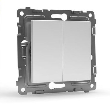 Выключатель TOKOV ELECTRIC 2-кл. СП Pixel 10А IP20 механизм бел.