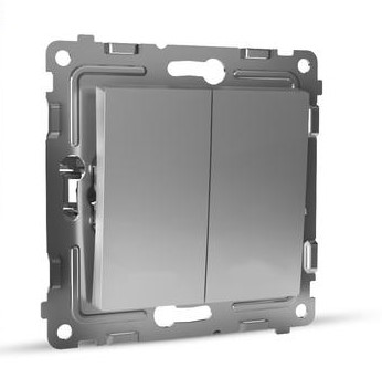 Выключатель TOKOV ELECTRIC 2-кл. СП Pixel 10А IP20 механизм алюм.