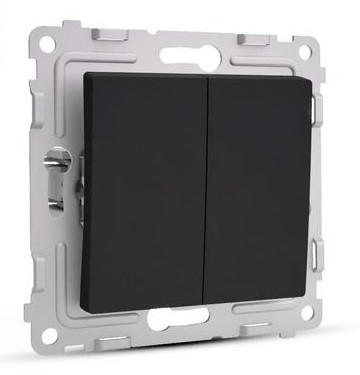 Выключатель TOKOV ELECTRIC 2-кл. СП Pixel 10А IP20 механизм карбон