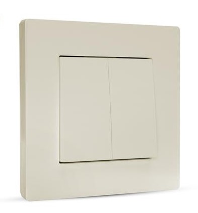 Выключатель TOKOV ELECTRIC 2-кл. СП Pixel 10А IP20 в сборе беж.