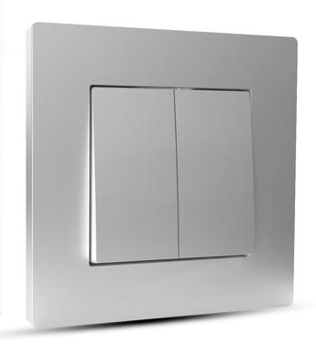 Выключатель TOKOV ELECTRIC 2-кл. СП Pixel 10А IP20 в сборе алюм.