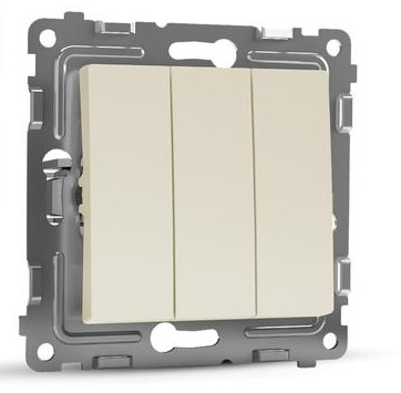 Выключатель TOKOV ELECTRIC 3-кл. СП Pixel 10А IP20 механизм беж.