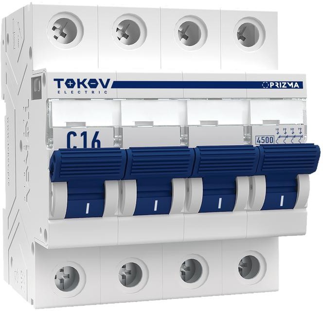 Выключатель автоматический TOKOV ELECTRIC PRIZMA модульный 4П 20А 6кА х-ка C