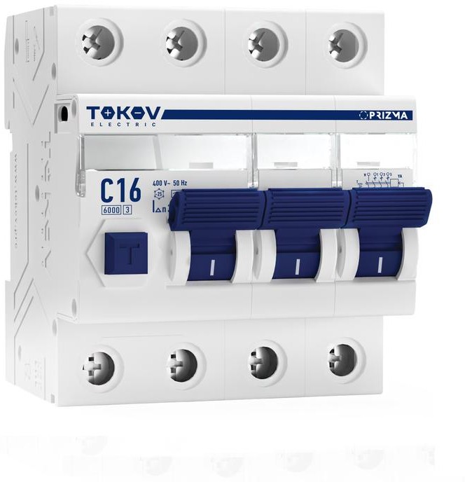 Выключатель TOKOV ELECTRIC PRIZMA дифференциального тока (УЗО) 4П (3P+N) 40А 300мА тип AC 6кА