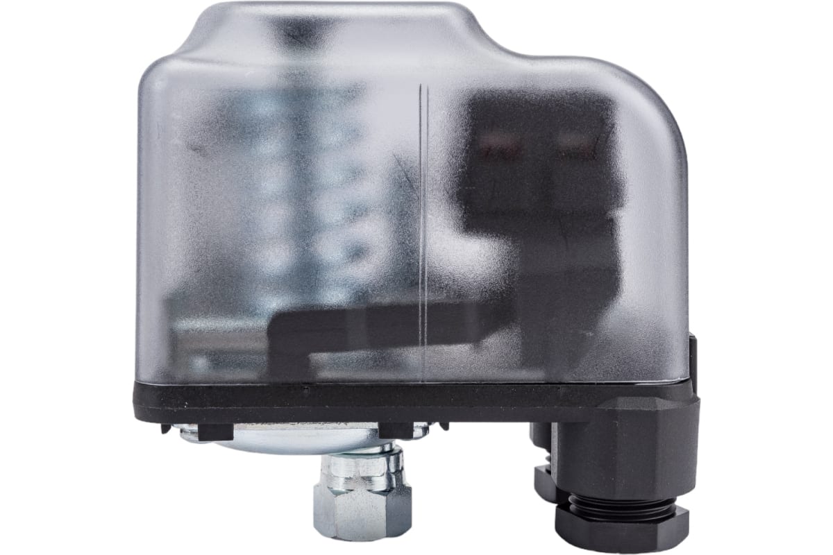 Реле давления UNI-FITT PM 5 с накидной гайкой 1/4", 1-5 бар, в прозрачном корпусе с градуированной шкалой