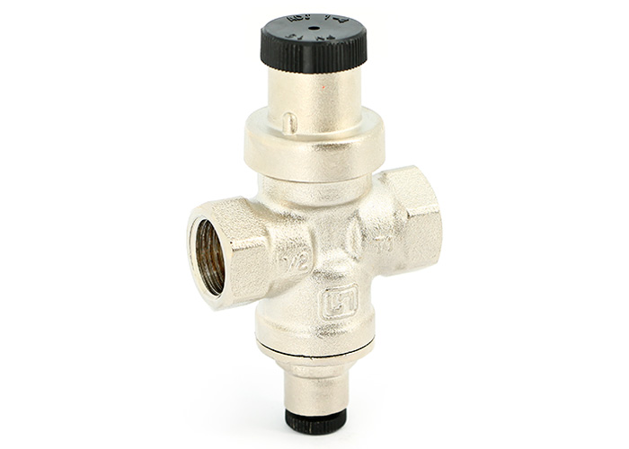 Редуктор давления Uni-fitt 1/2" В 1-4 бар PN15 COMPACT с отверстием под радиальный манометр 1/4" никел. купить с доставкой по РФ