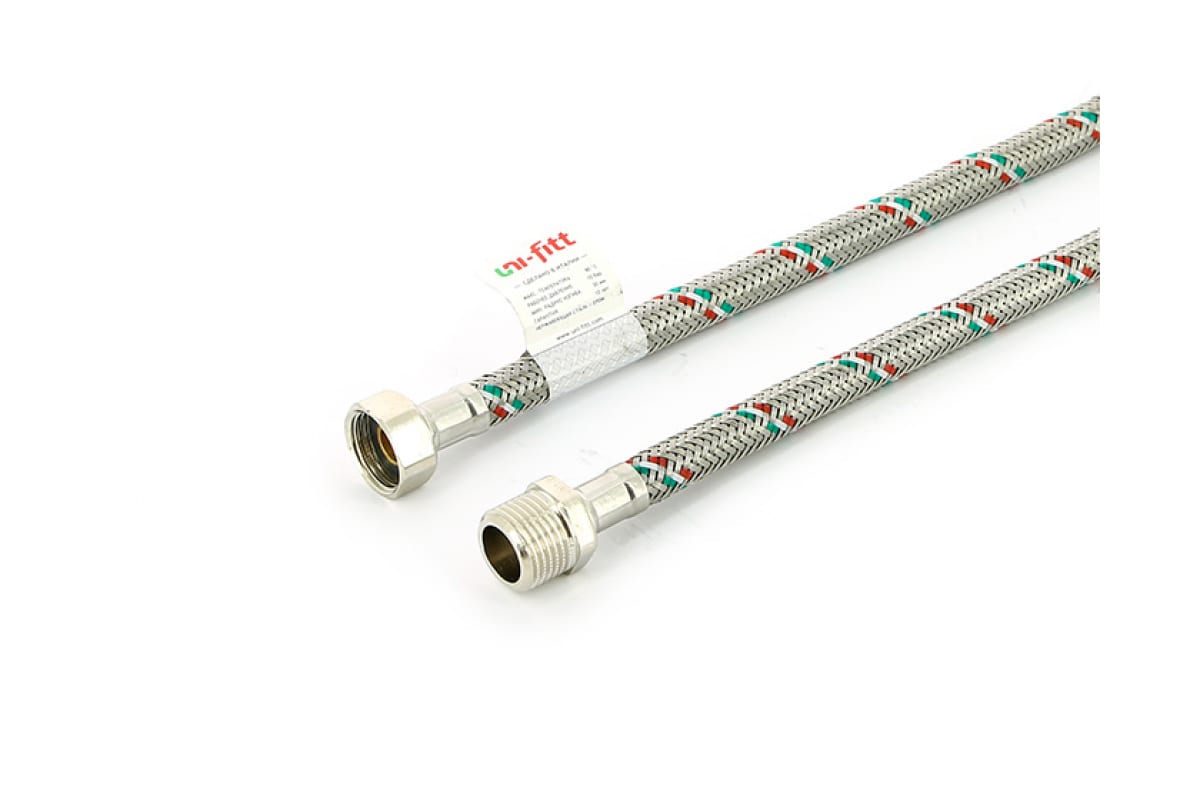Гибкая подводка Uni-fitt НВ 1/2" 150 см DN 8 оплётка из нерж. стали