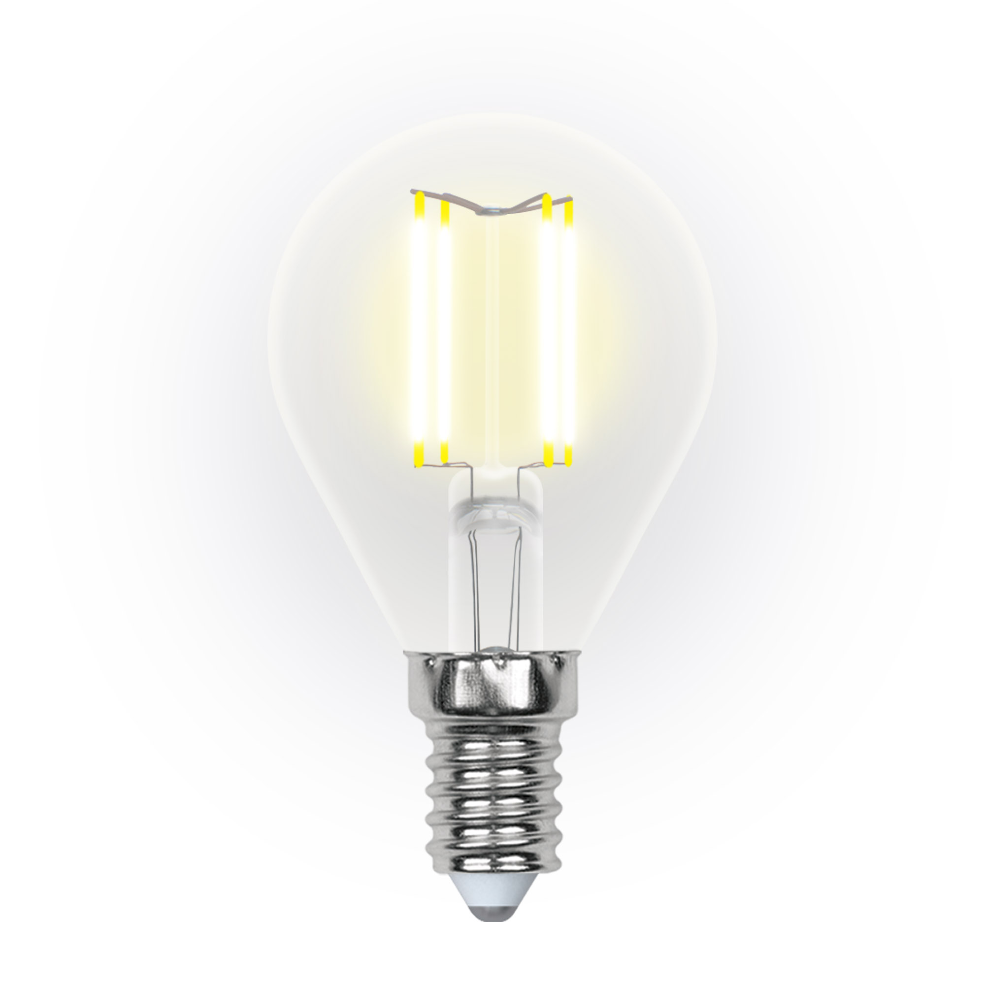 Лампа светодиодная Uniel Air филаментная 3000K LED-G45-5W/WW/E14/CL/DIM GLA01TR