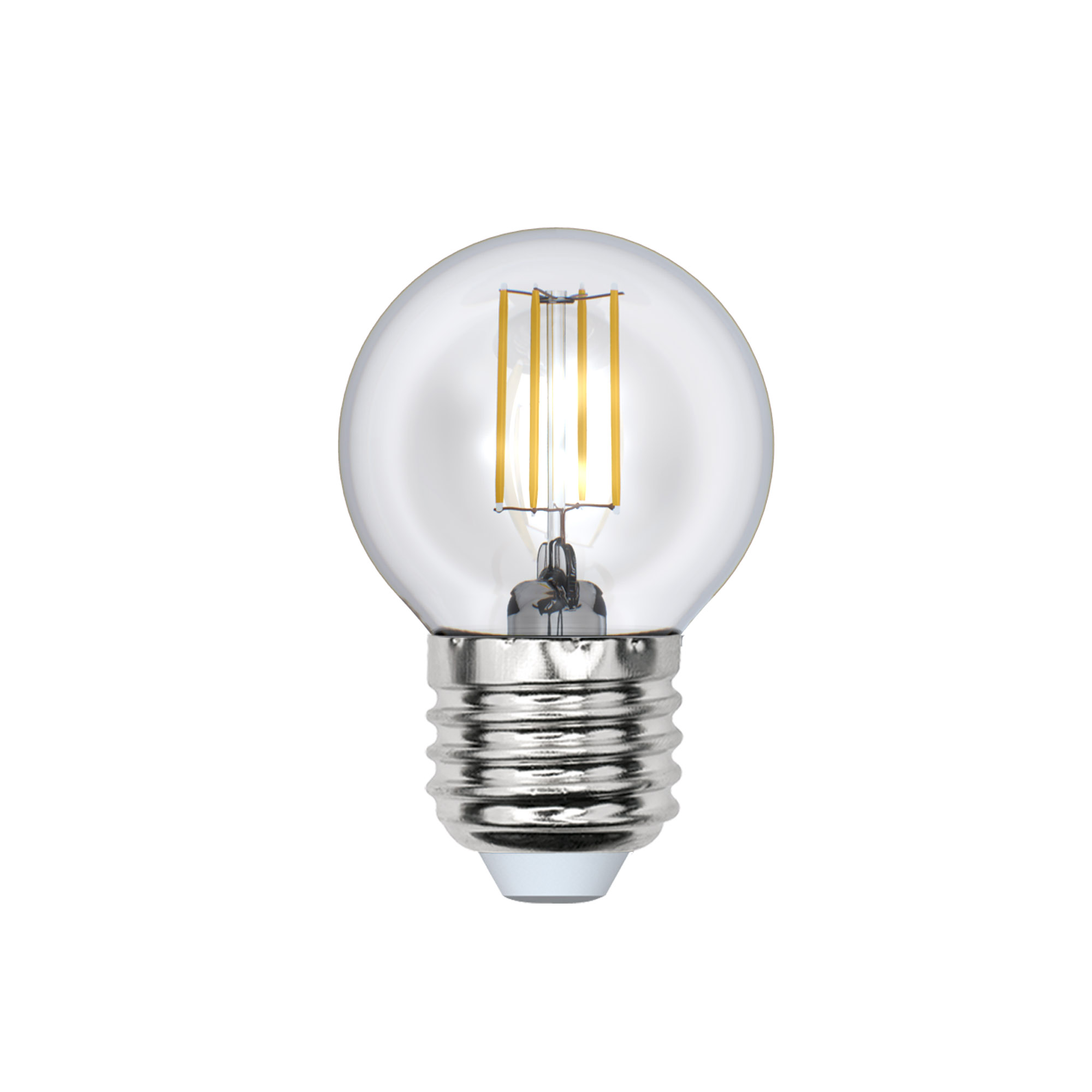 Лампа светодиодная Uniel Air филаментная 3000K LED-G45-5W/WW/E27/CL/DIM GLA01TR