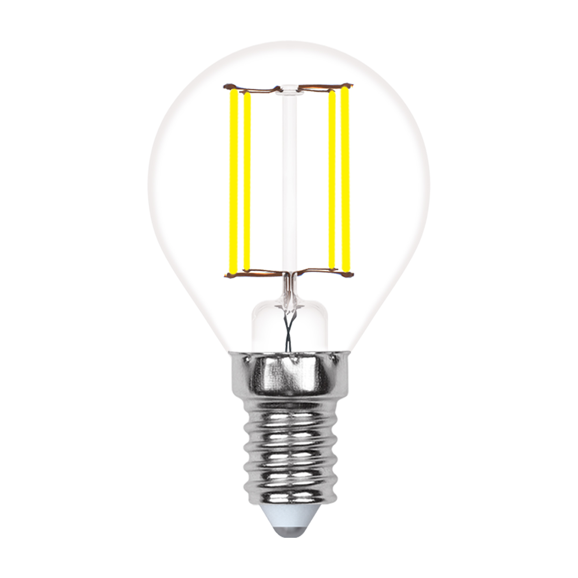 Лампа светодиодная Uniel Multibright филаментная 3000K прозрачная LED-G45-5W/WW/E14/CL/MB GLM10TR
