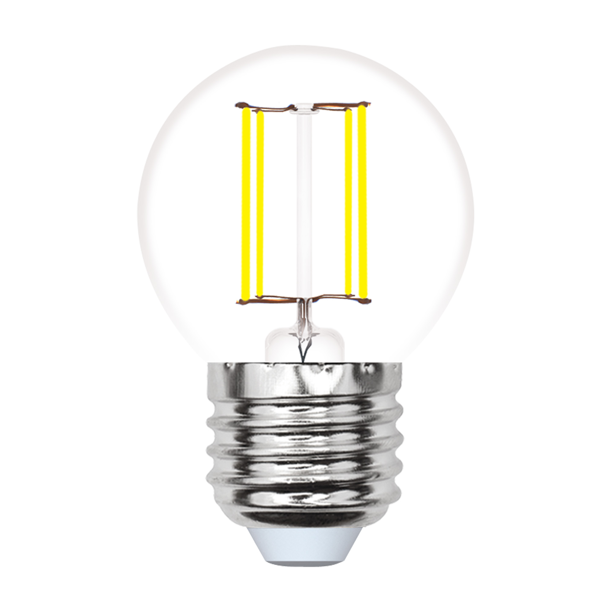 Лампа светодиодная Uniel Multibright филаментная 3000K прозрачная LED-G45-5W/WW/E27/CL/MB GLM10TR