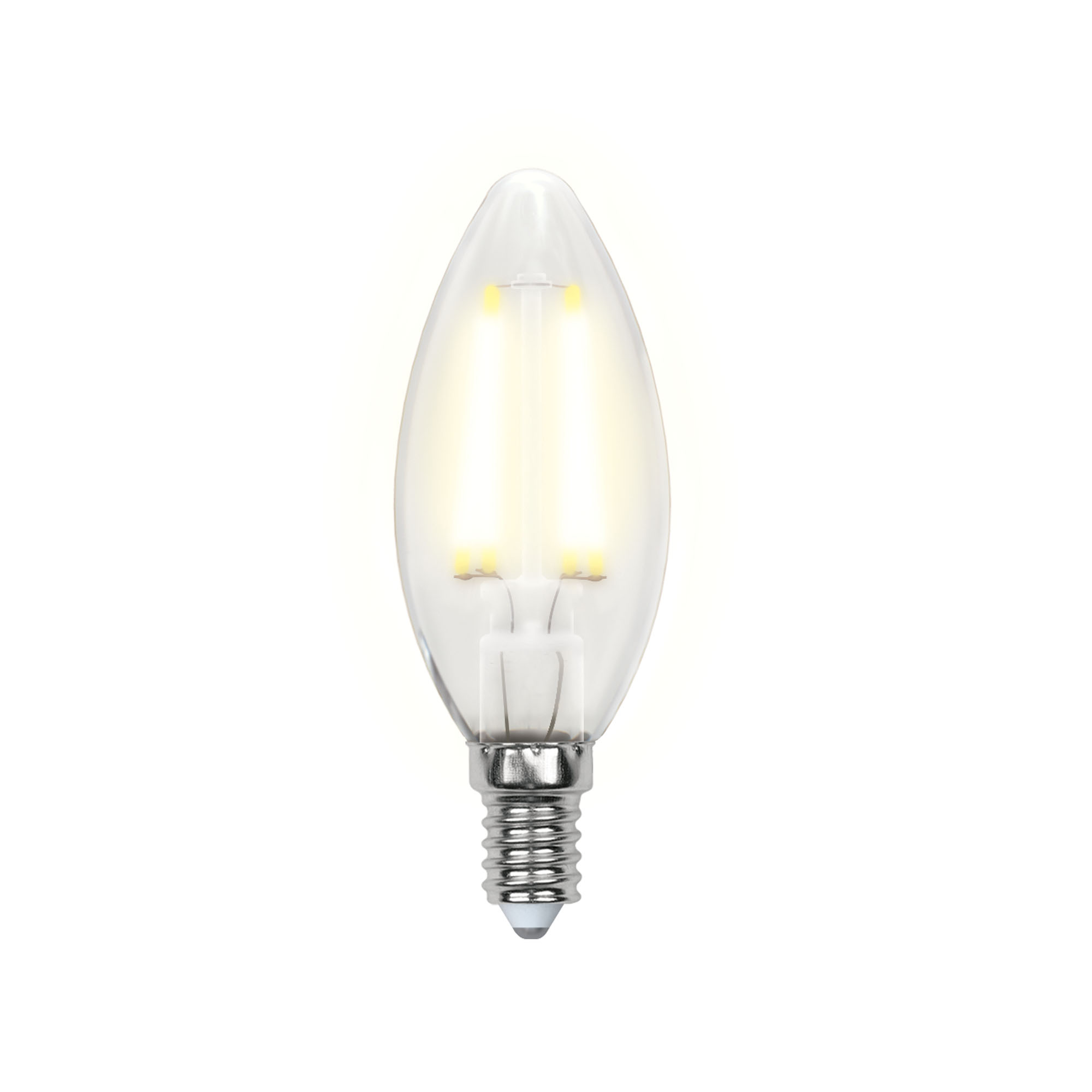 Лампа светодиодная Uniel Sky филаментная 3000K матовая LED-C35-6W/WW/E14/FR PLS02WH