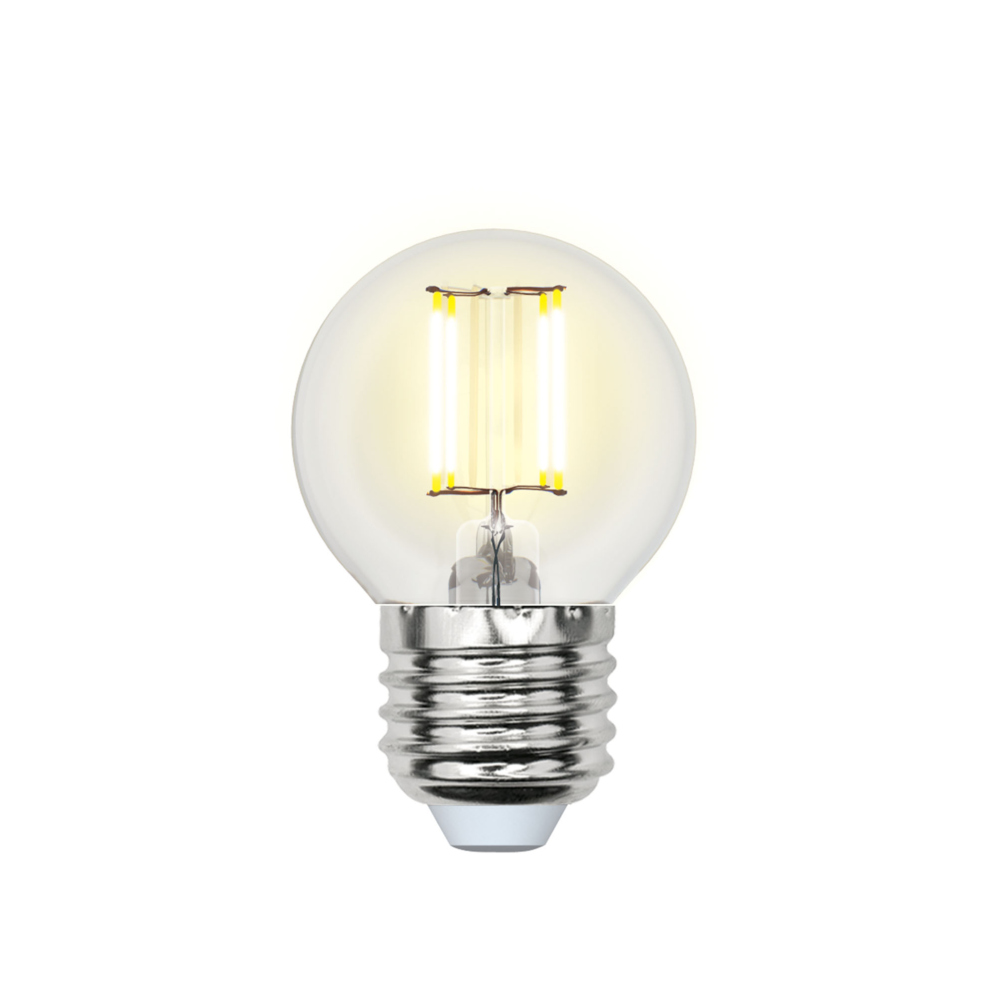 Лампа светодиодная Uniel Sky филаментная 4000K прозрачная LED-G45-6W/NW/E27/CL PLS02WH