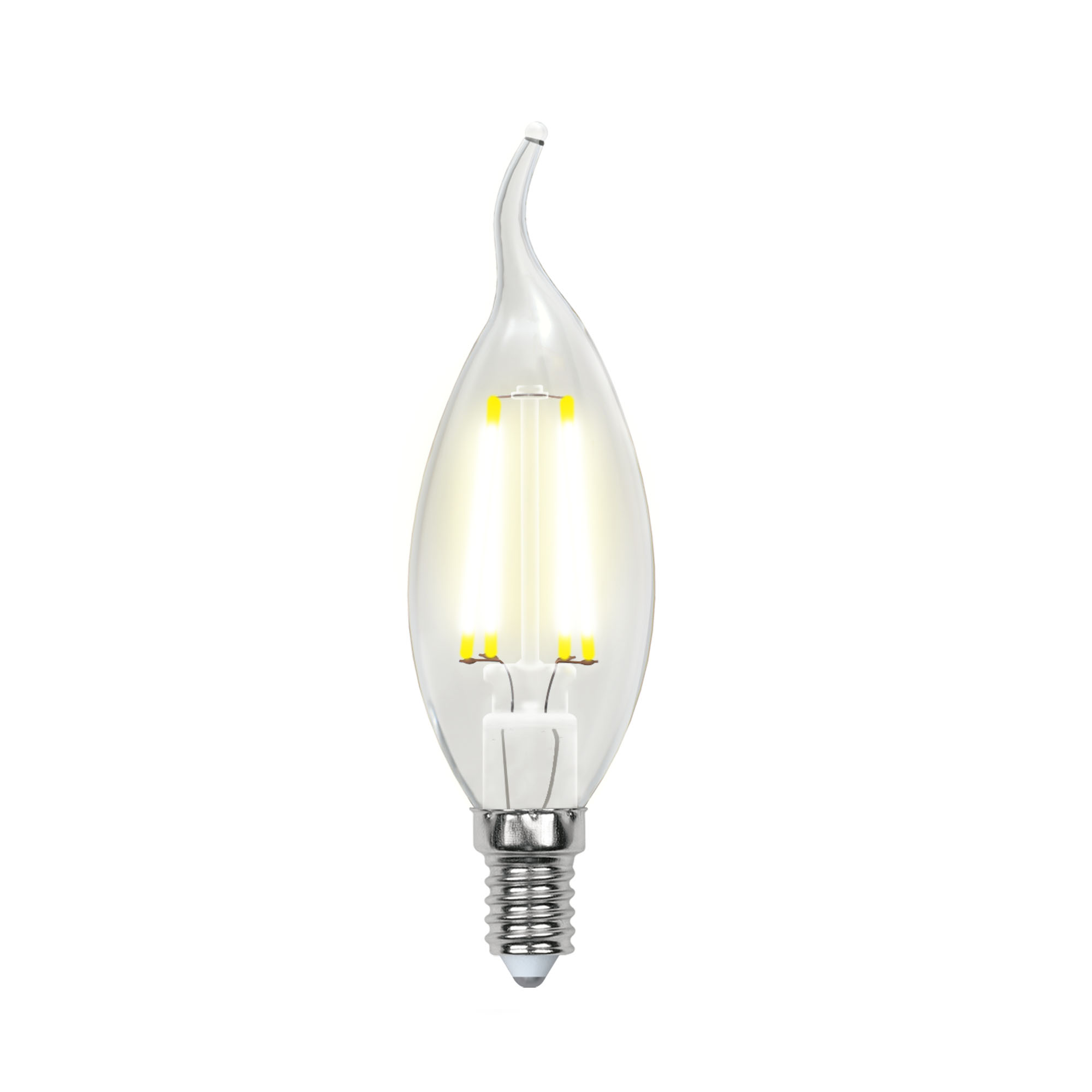 Лампа светодиодная Uniel Sky филаментная 4000K прозрачная LED-CW35-6W/NW/E14/CL PLS02WH