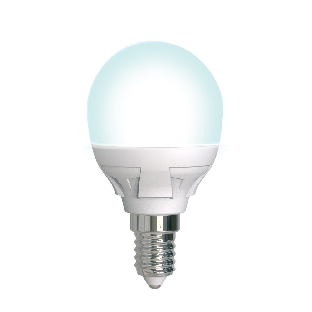 Лампа светодиодная Uniel Яркая диммируемая 4000K матовая LED-G45 7W/4000K/E14/FR/DIM PLP01WH