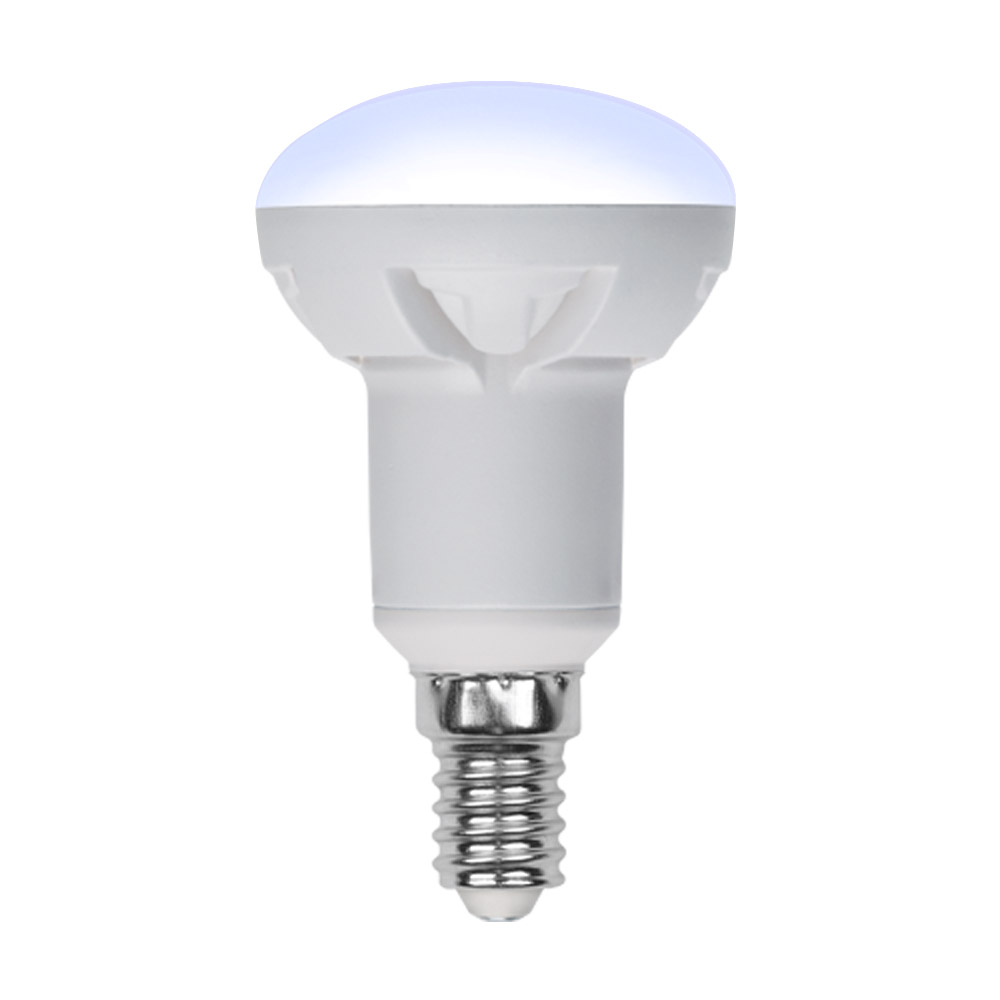 Лампа светодиодная Uniel Яркая диммируемая 4000K матовая LED-R50 7W/4000K/E14/FR/DIM PLP01WH