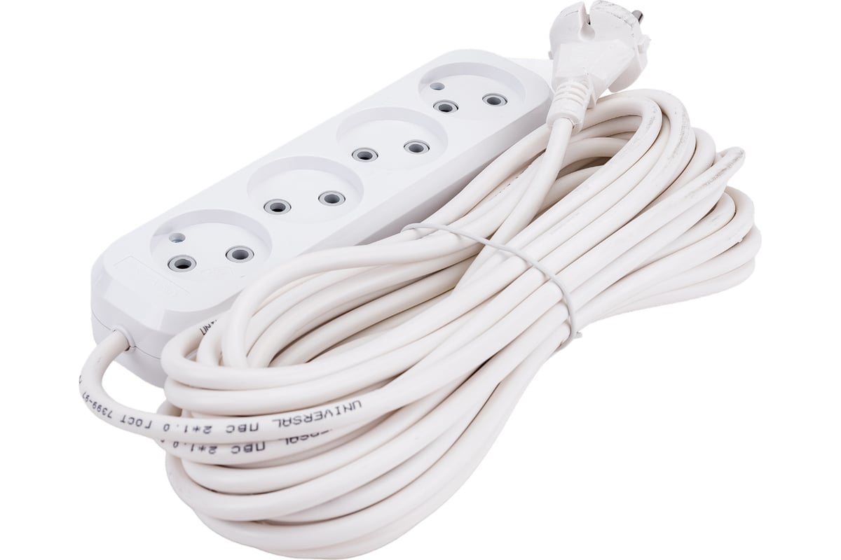Удлинитель 4х10м без заземл. 10А IP20 Е-204 АБС-пл. ПВС 2х1 UNIVersal 9631971