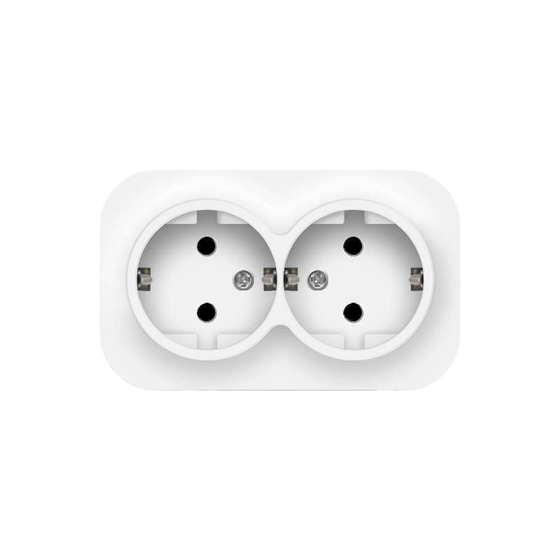 Розетка UNIVersal IONICH Белый 2-местная с заземляющими контактами открытая установка